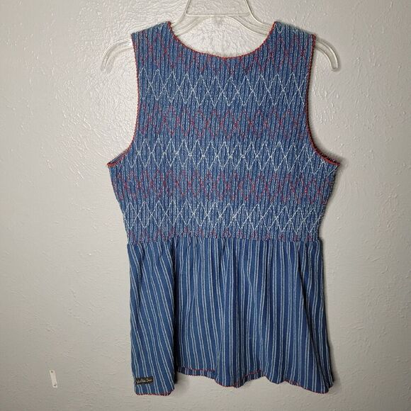 NWT Matilda Jane Enchanted Garden Blue Roxie Striped Smocked Tank top Size Med - Picture 5 of 7